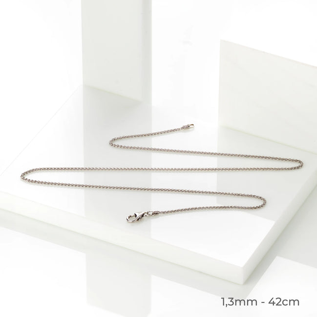 Zopfkette 585 Weißgold