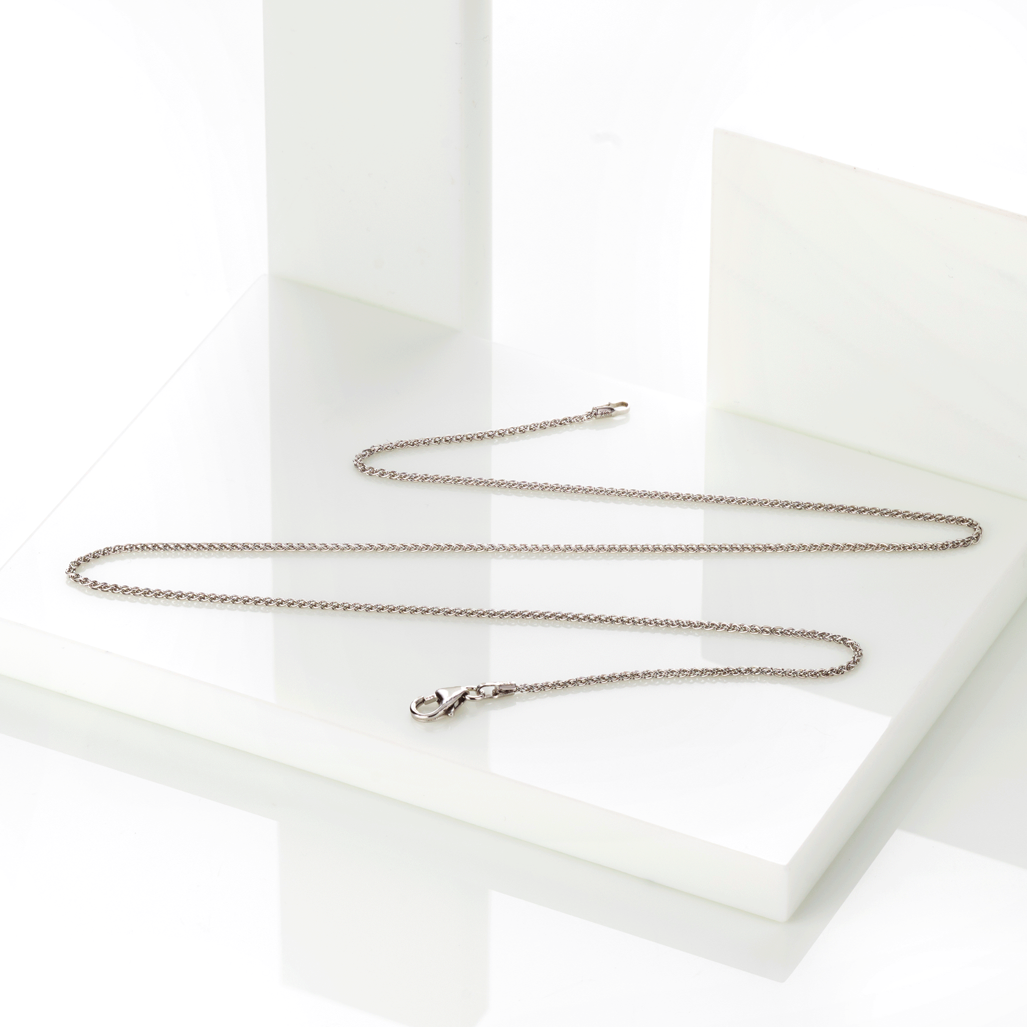 Zopfkette 585 Weißgold