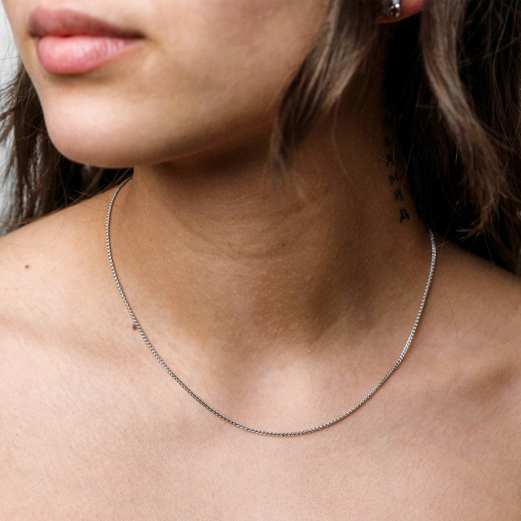 Zopfkette 585 Weißgold