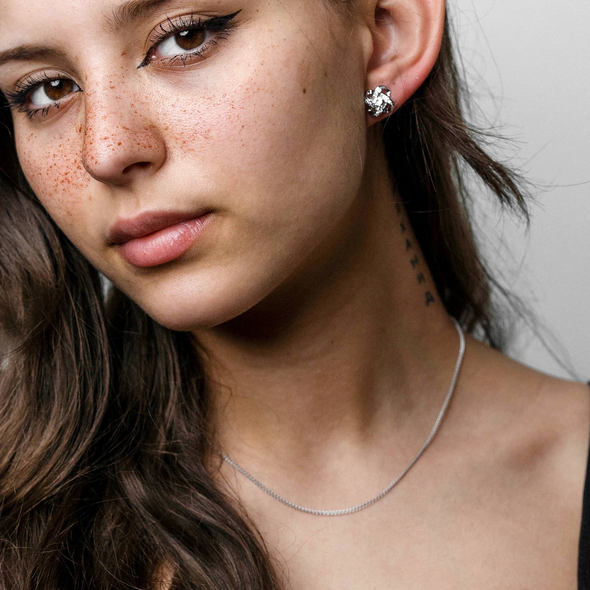 Zopfkette 585 Weißgold