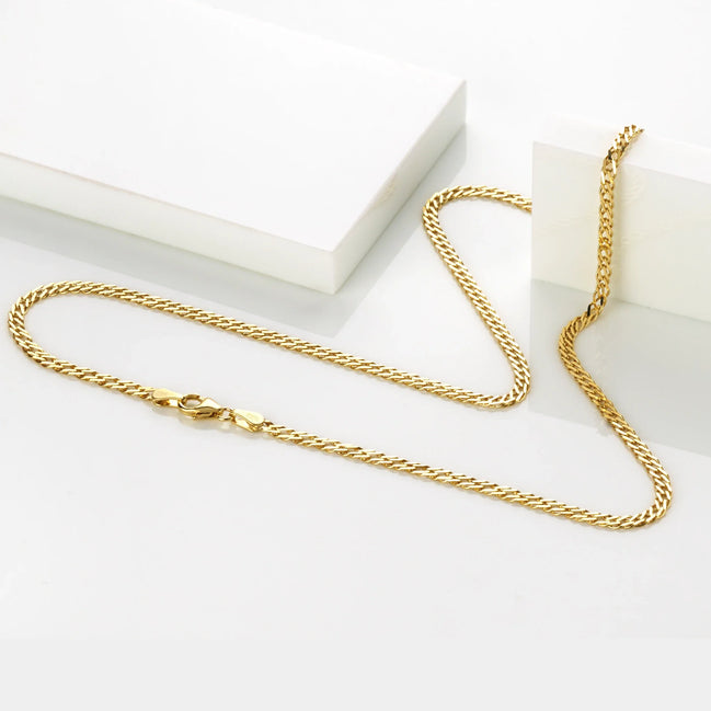 Zwillingspanzerkette Herren 585 Gelbgold