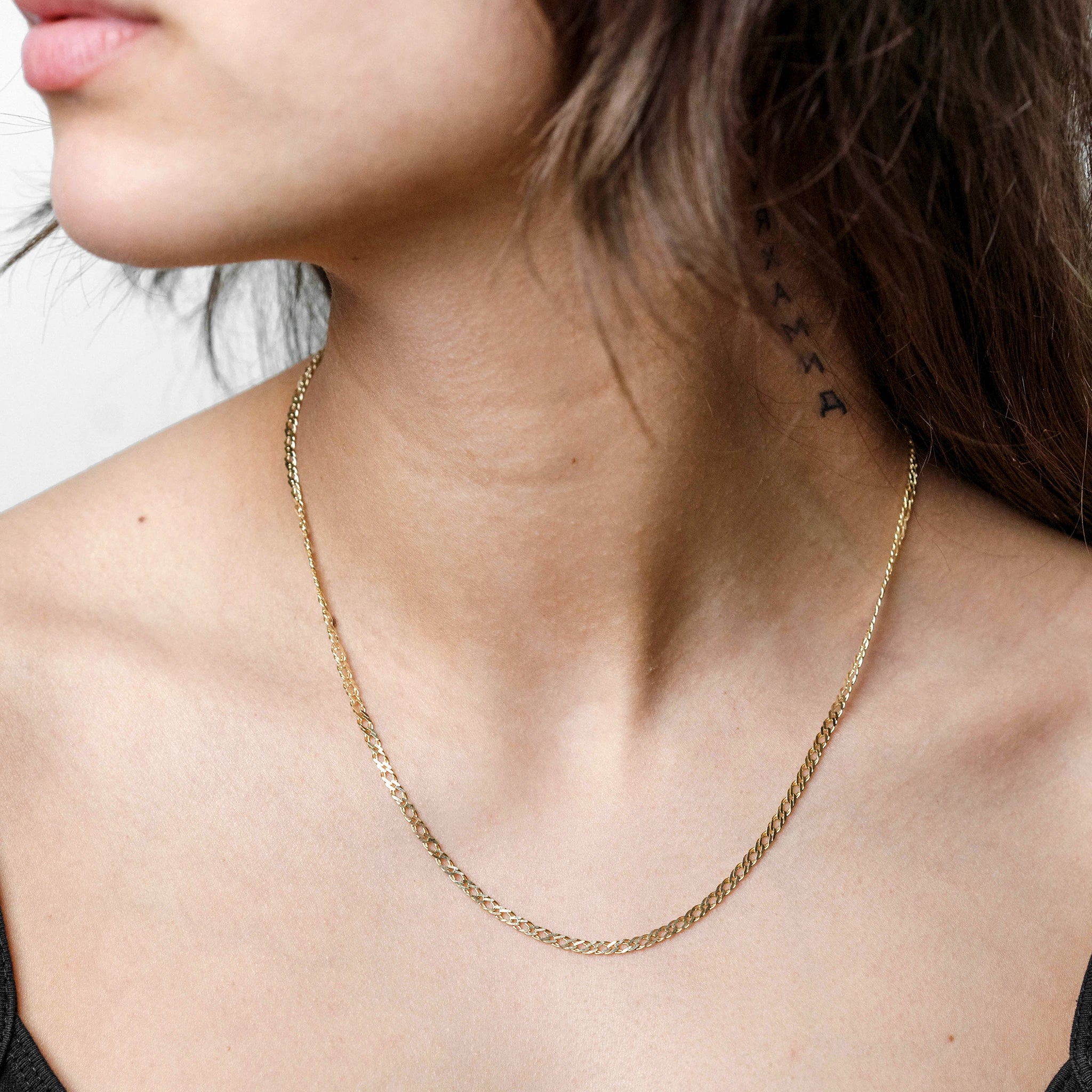 Zwillingspanzerkette 585 Gelbgold