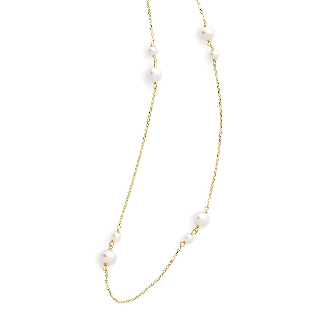 Collier Süßwasserperle 585 Gelbgold 45cm