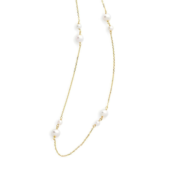 Collier Süßwasserperle 585 Gelbgold 45cm