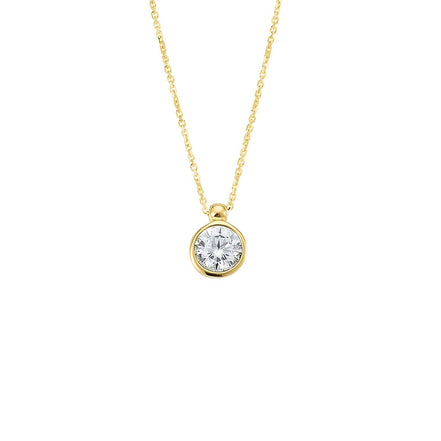 Collier Zirkonia 6,5mm 585 Gelbgold 43cm