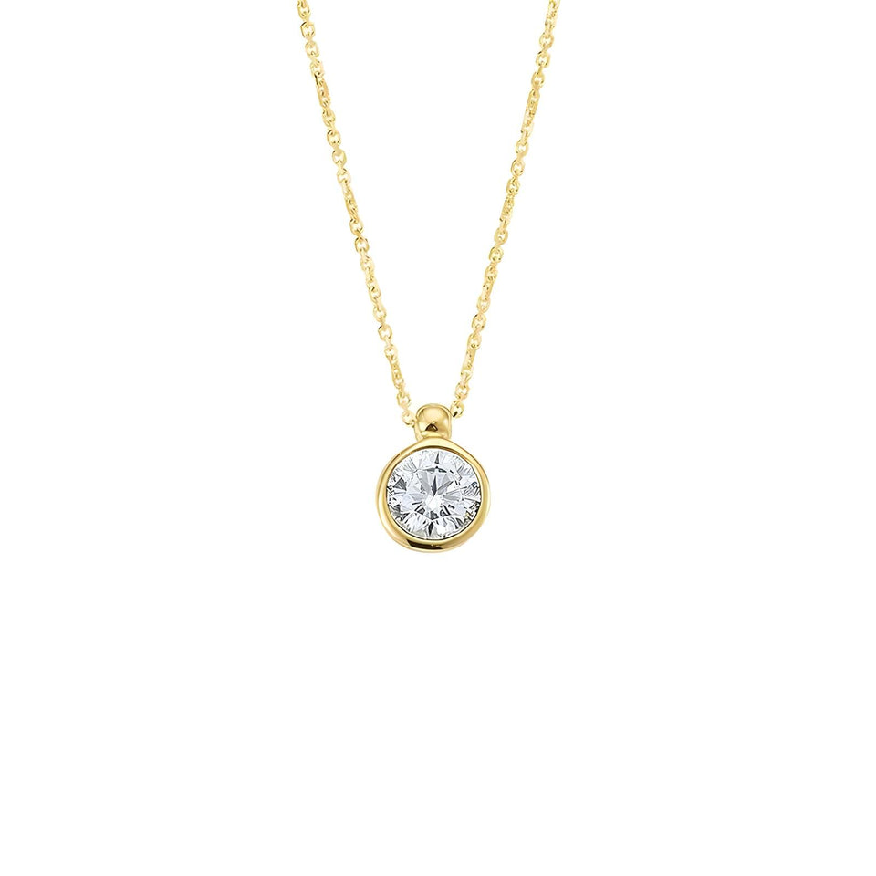 Collier Zirkonia 6,5mm 585 Gelbgold 43cm