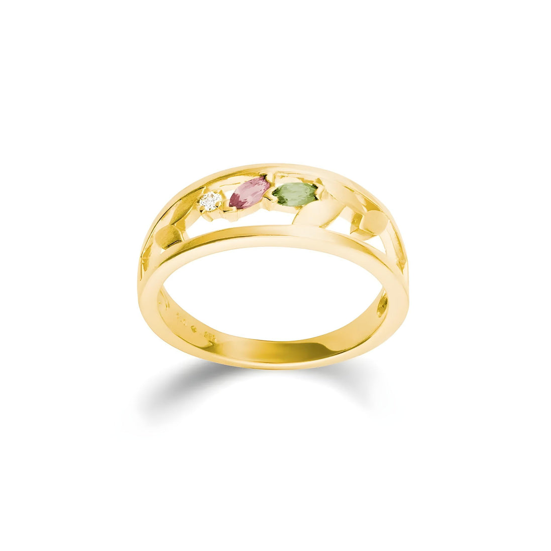 Goldring mit Turmalin und Peridot