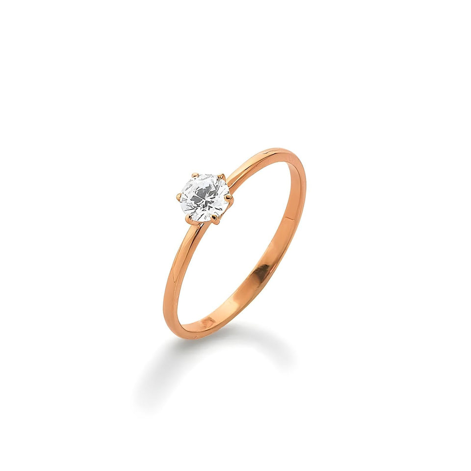 Elements Gold Ring Rotgold mit Zirkonia