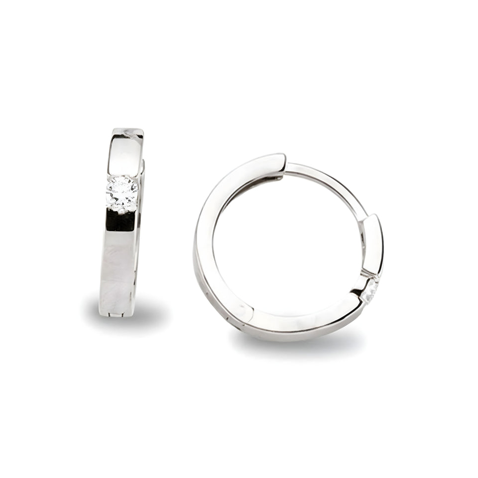 Creolen aus Silber Zirkonia weiss