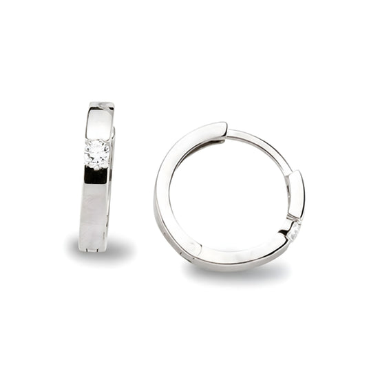 Creolen aus Silber Zirkonia weiss