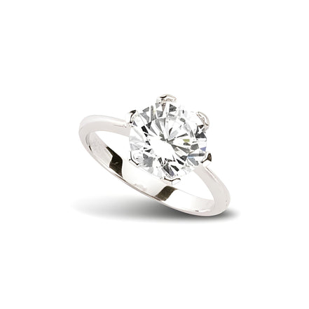 Solitaerring aus Silber Zirkonia weiss