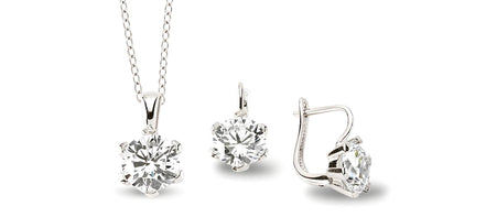 Zirkonia Schmuckset aus Sterlingsilber - Kette und Ohrringe