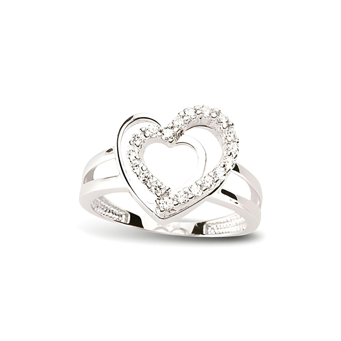 Herzring aus Silber Zirkonia weiss