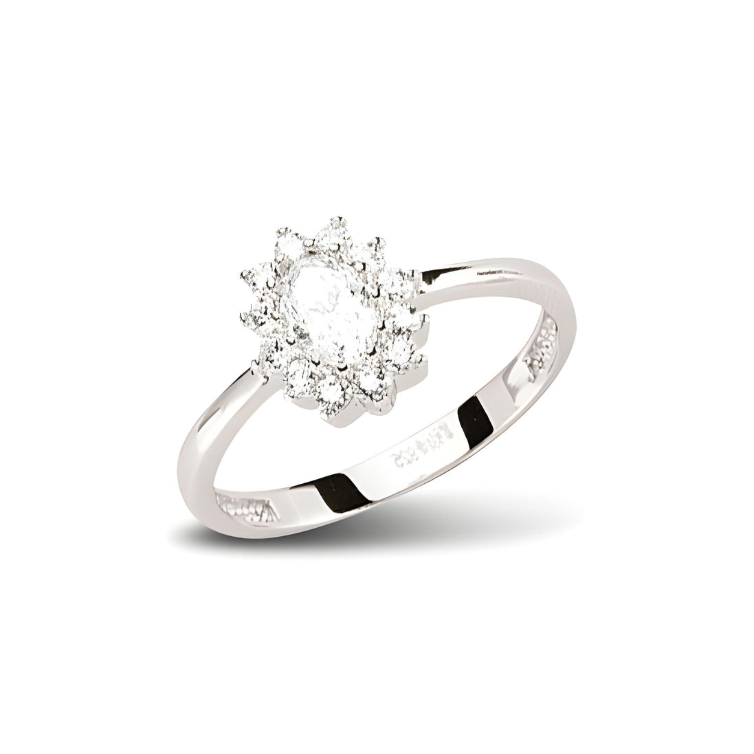 Zirkonia Silberring Elegant Rhodiniert