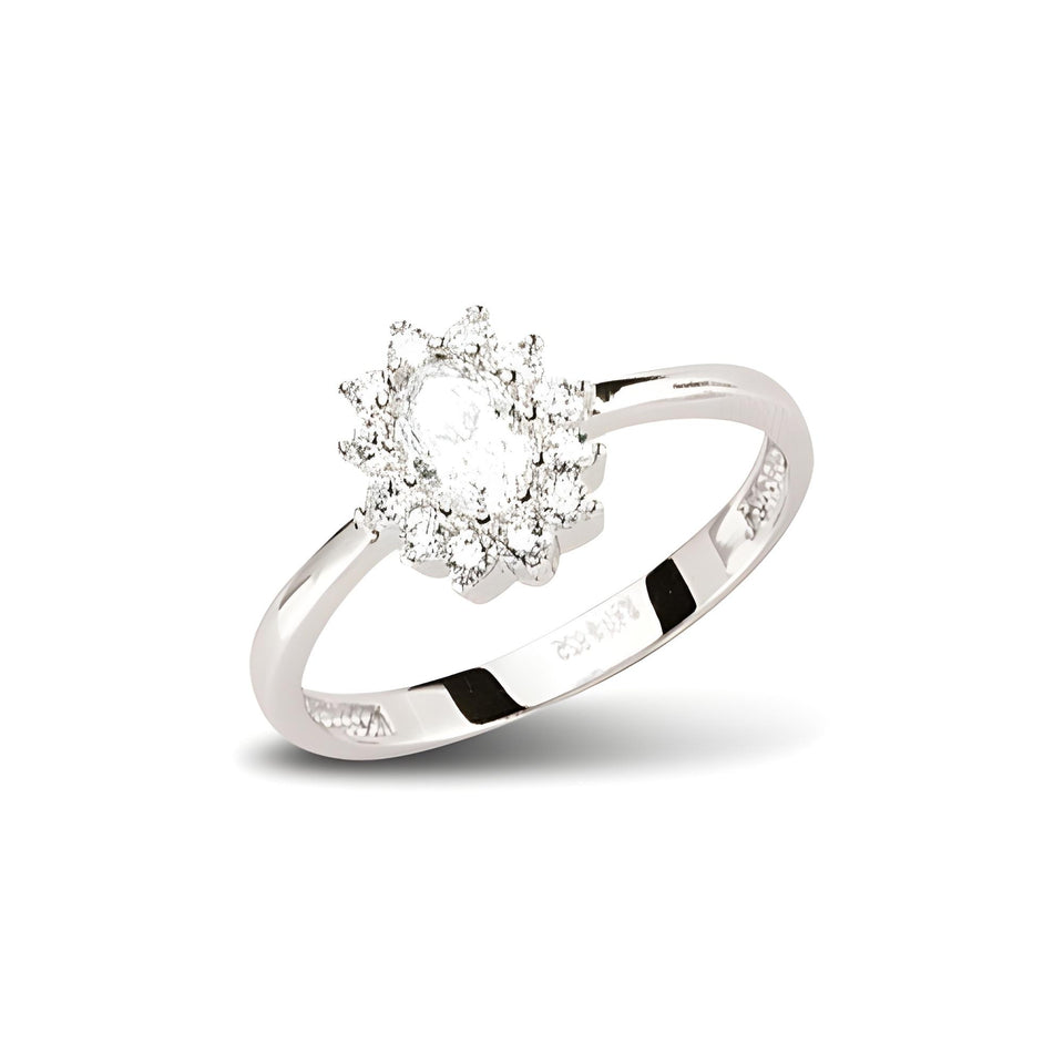 Zirkonia Silberring Elegant Rhodiniert