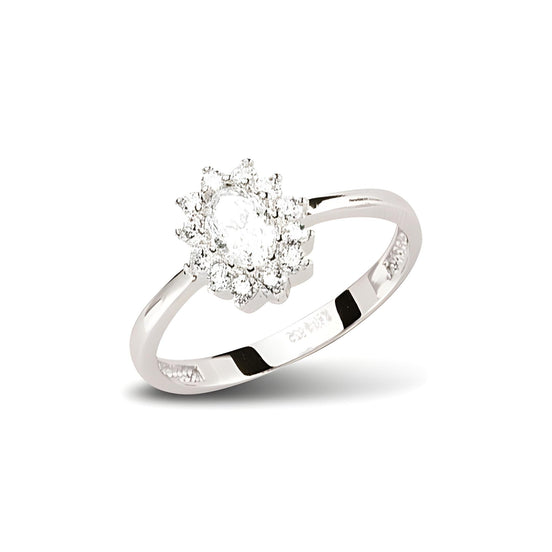 Zirkonia Silberring Elegant Rhodiniert