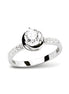 925 Sterling Silber Ring Weisser Zirkonia Besatz