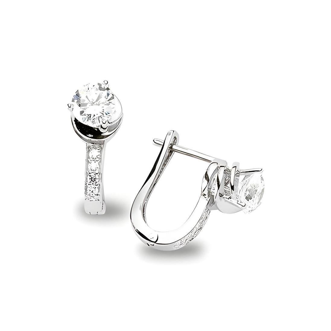 925 Silber Creolen Damen Ohrringe Zirkonia