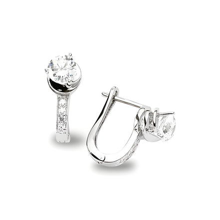 925 Silber Creolen Damen Ohrringe Zirkonia