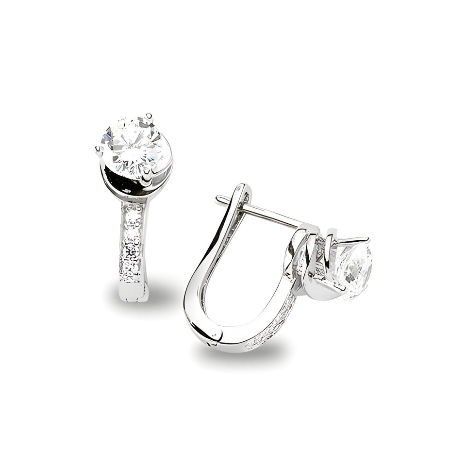 925 Silber Creolen Damen Ohrringe Zirkonia