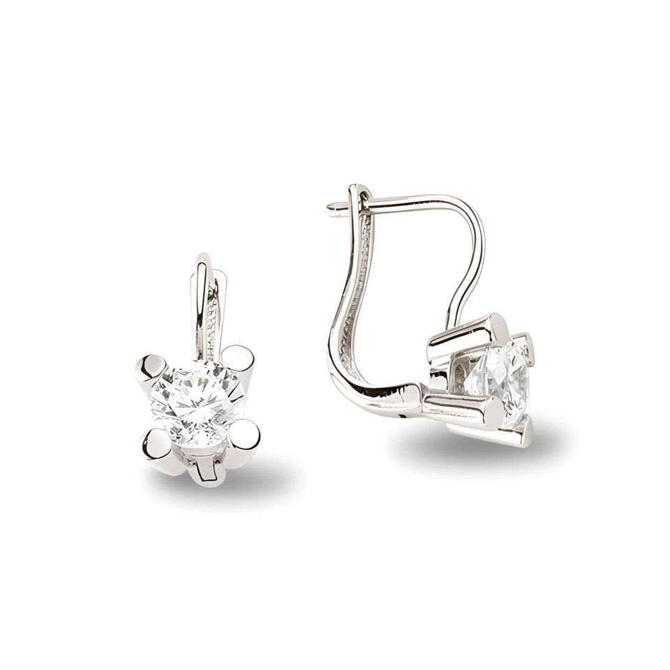 Creolen aus Silber Zirkonia weiss