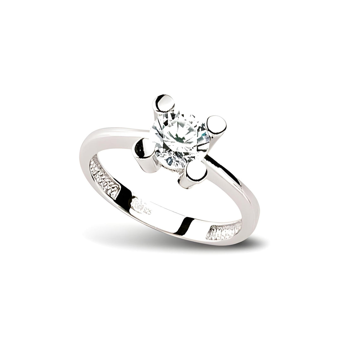 Solitaerring aus Silber Zirkonia weiss