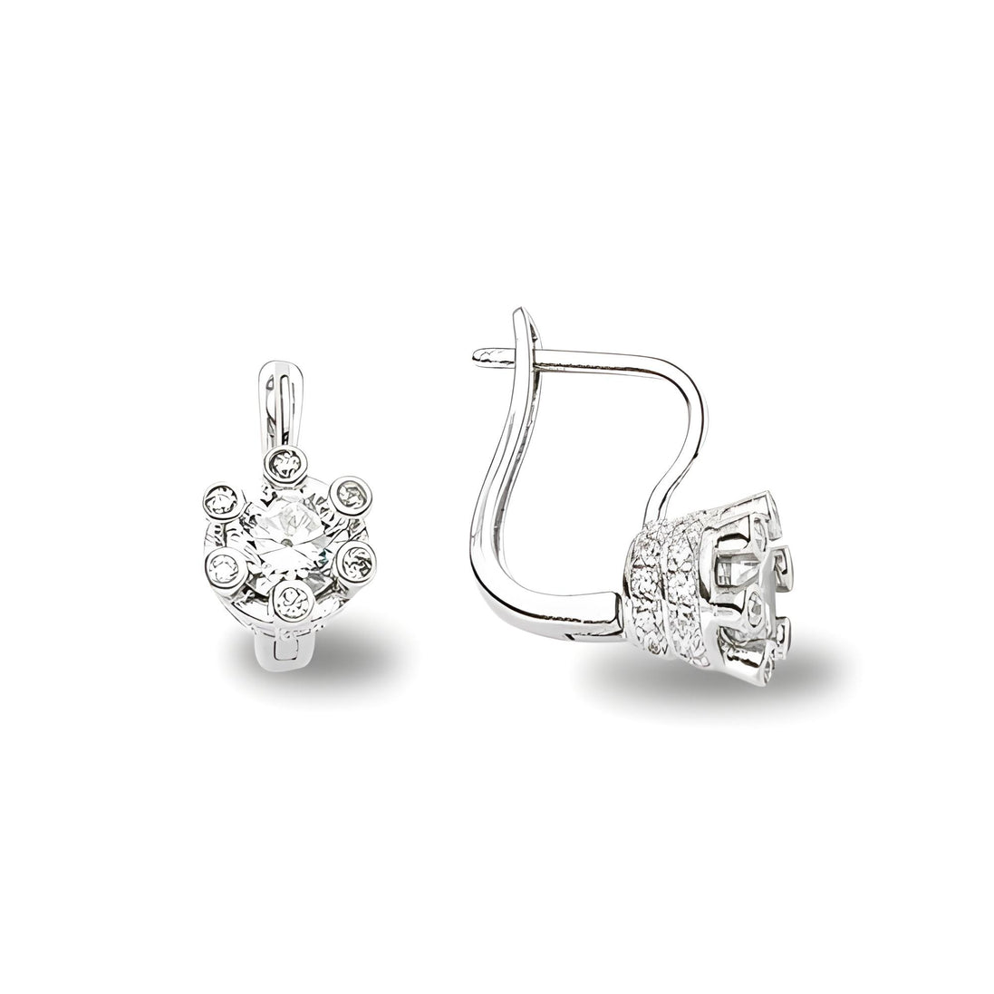 Creolen aus Silber Zirkonia weiss