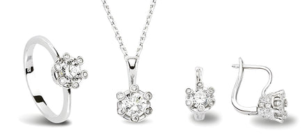 Schmuckset aus Silber Zirkonia weiss