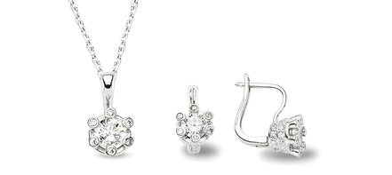 Schmuckset aus Silber Zirkonia weiss