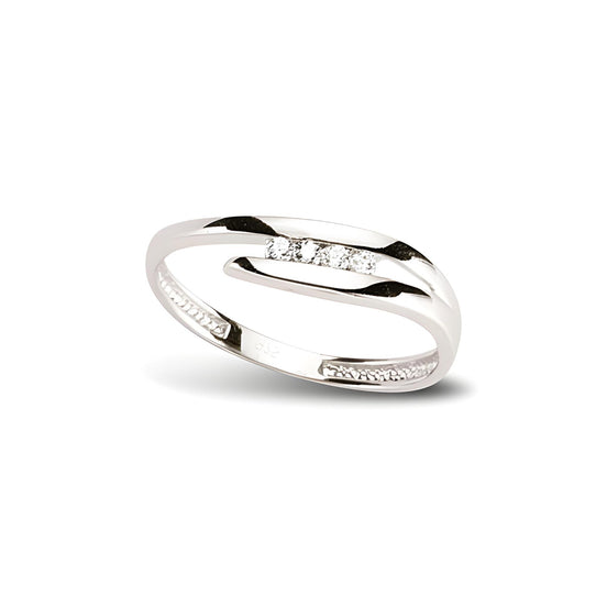 Ring aus Silber Zirkonia weiss