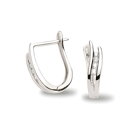 Creolen aus Silber Zirkonia weiss