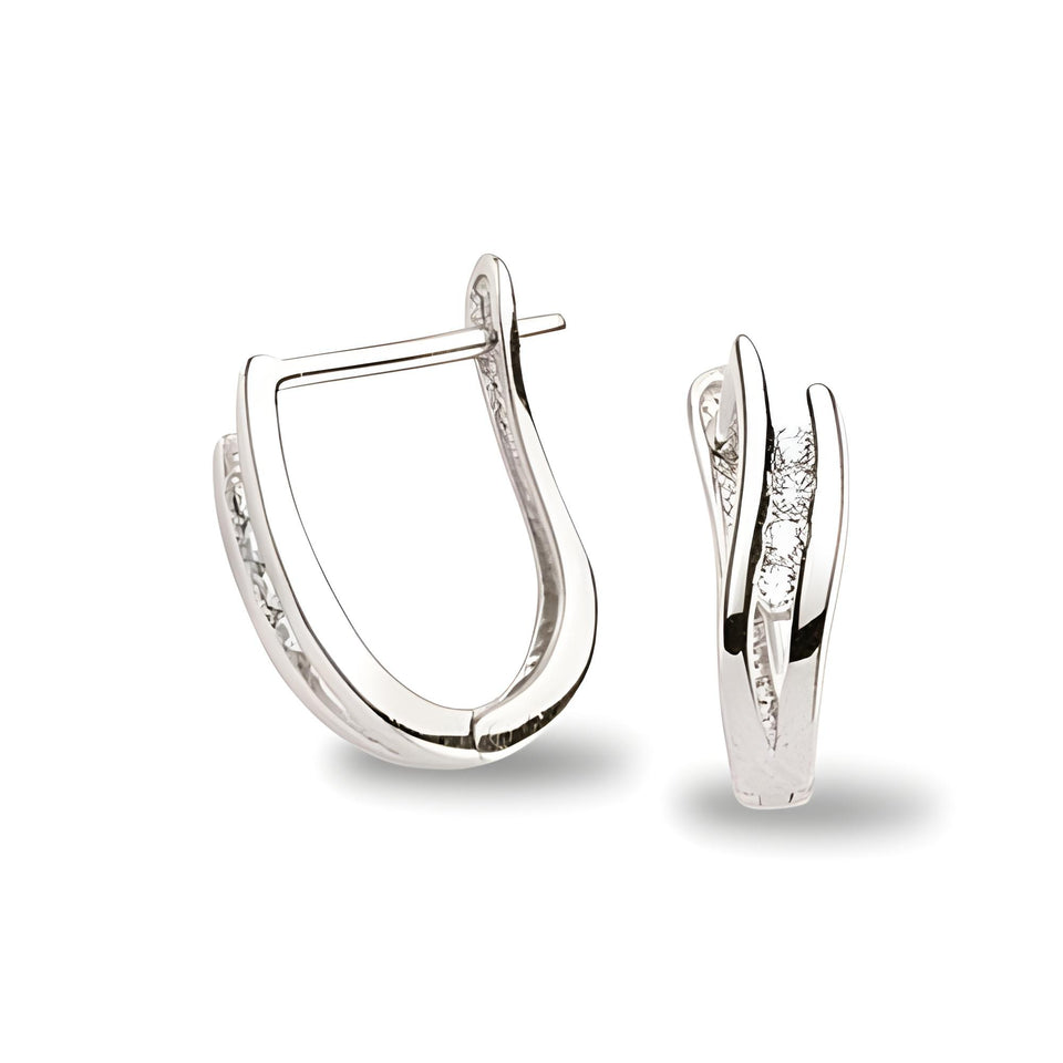 Creolen aus Silber Zirkonia weiss