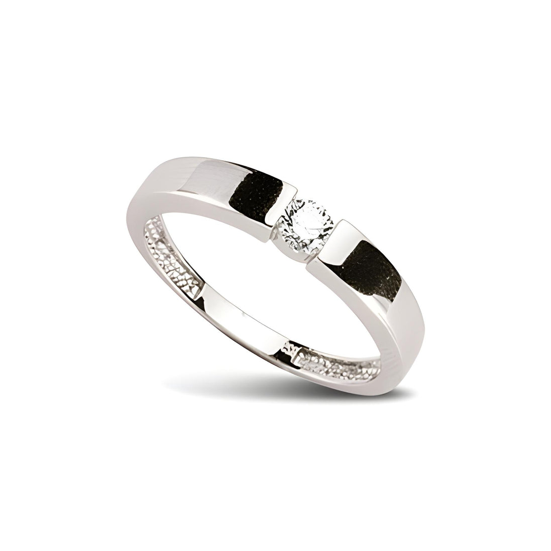 Solitaerring aus Silber Zirkonia weiss