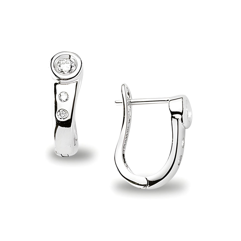 Creolen aus Silber Zirkonia weiss