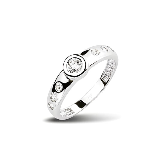 Ring aus Silber Zirkonia weiss