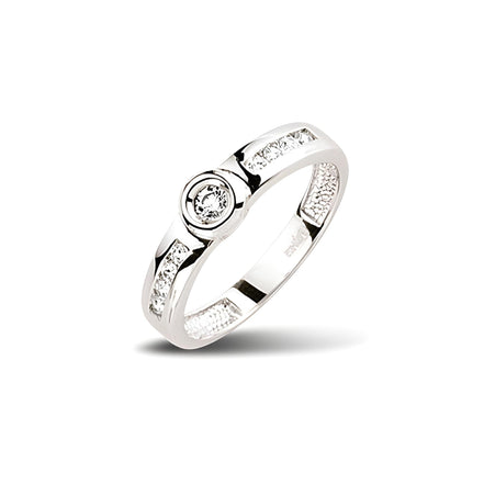 Ring aus Silber Zirkonia weiss