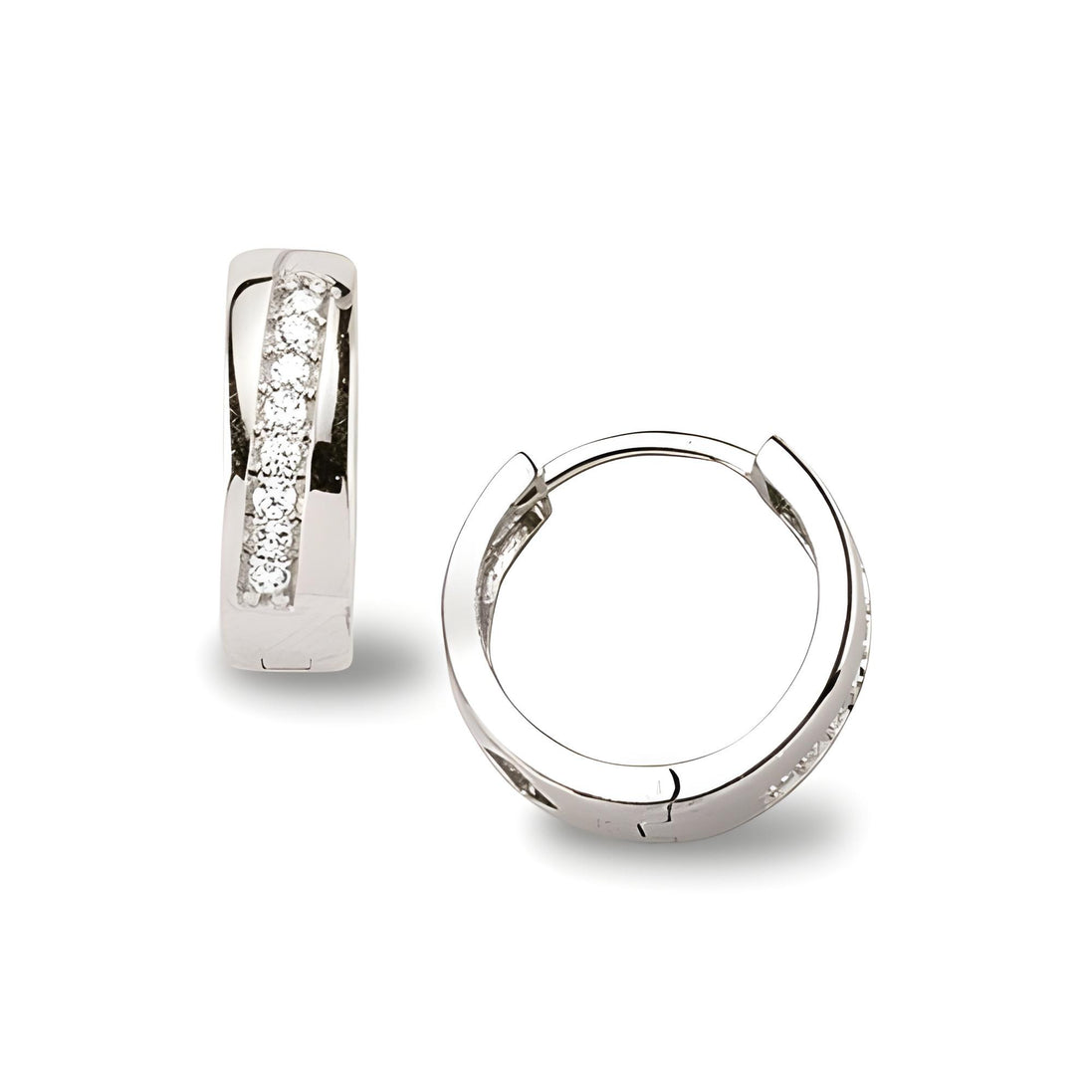 Creolen aus Silber Zirkonia weiss