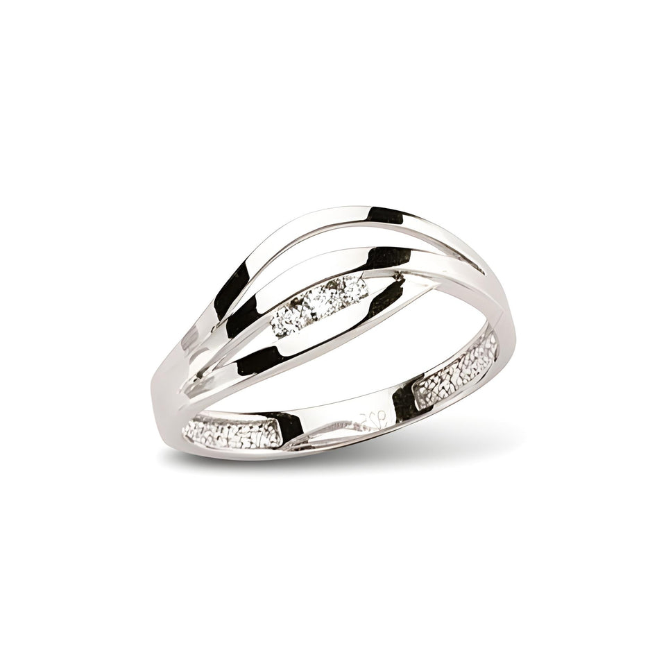 Ring aus Silber Zirkonia weiss
