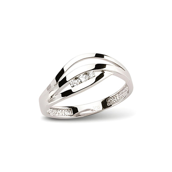 Ring aus Silber Zirkonia weiss