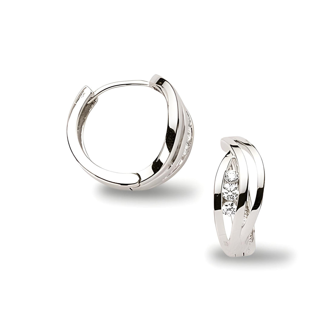 Creolen aus Silber Zirkonia weiss