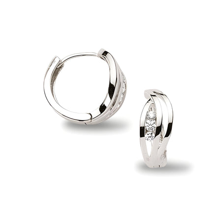 Creolen aus Silber Zirkonia weiss