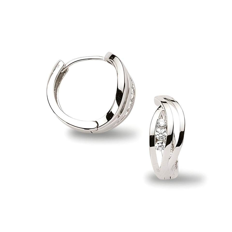 Creolen aus Silber Zirkonia weiss