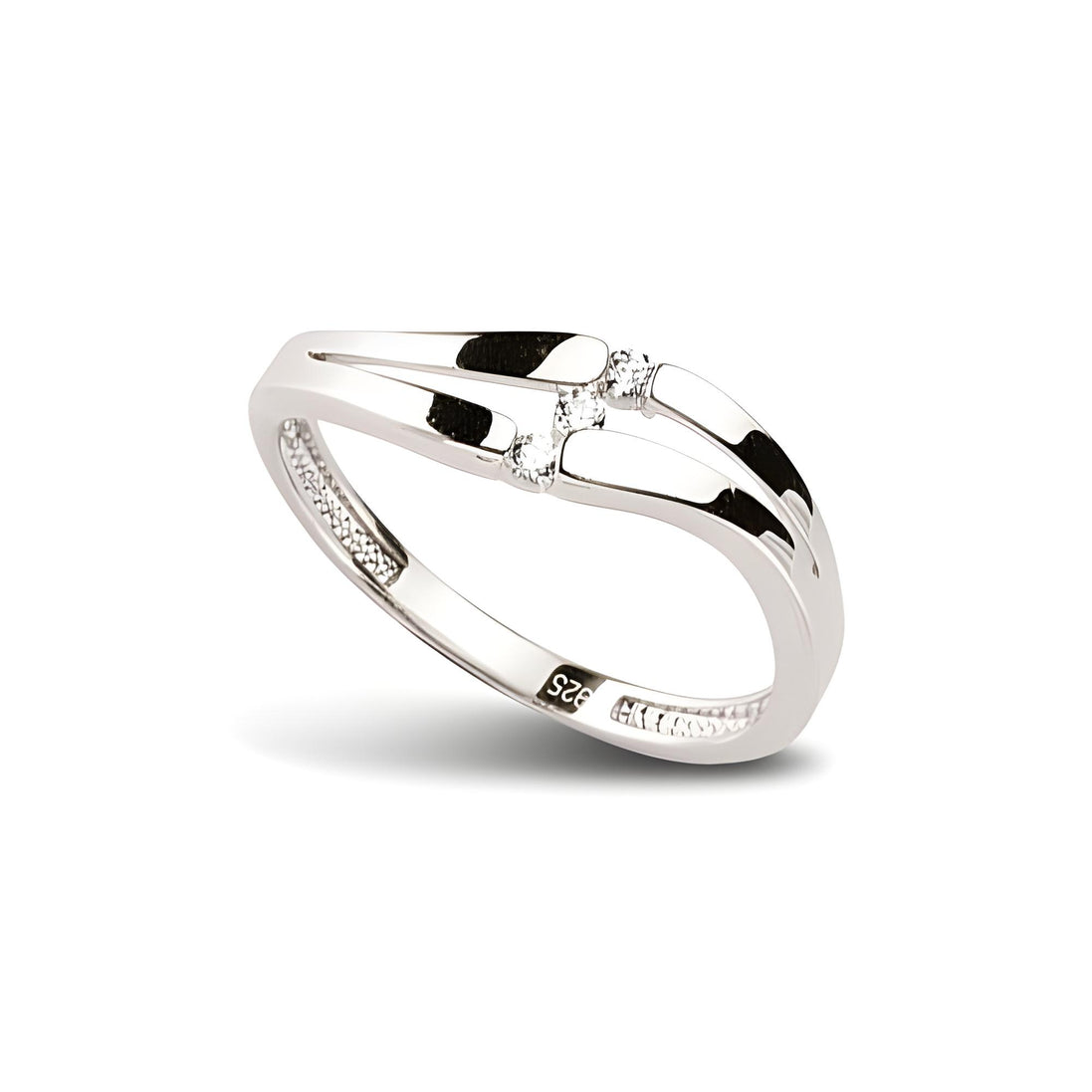Ring aus Silber Zirkonia weiss