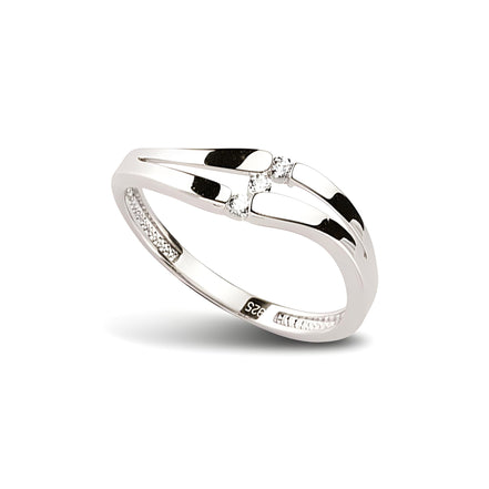 Ring aus Silber Zirkonia weiss