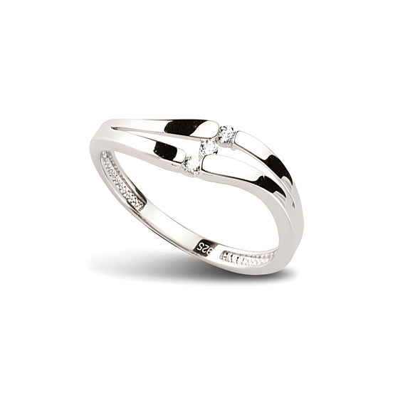 Ring aus Silber Zirkonia weiss