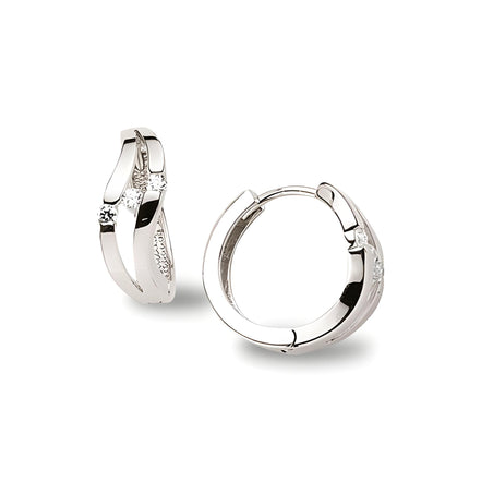 Creolen aus Silber Zirkonia weiss