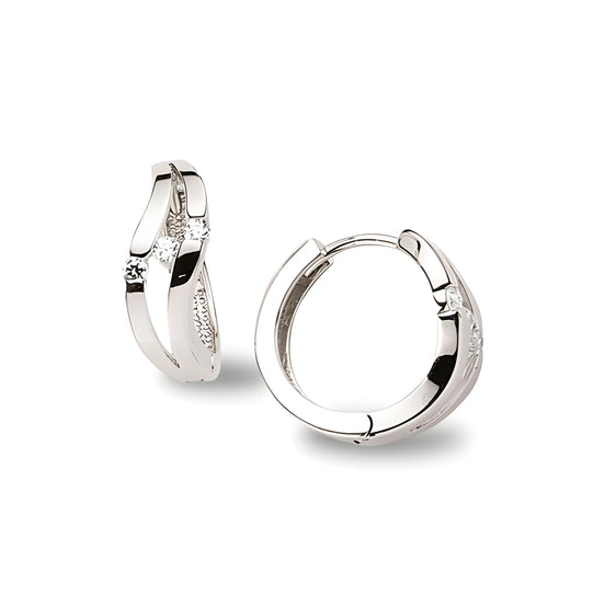 Creolen aus Silber Zirkonia weiss