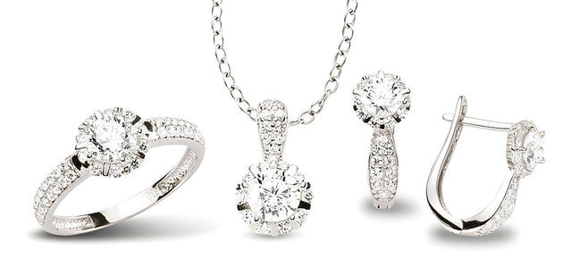 Schmuckset aus Silber Zirkonia weiss