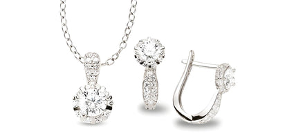 Zirkonia Schmuckset Silber weiss