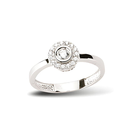 Ring aus Silber Zirkonia weiss